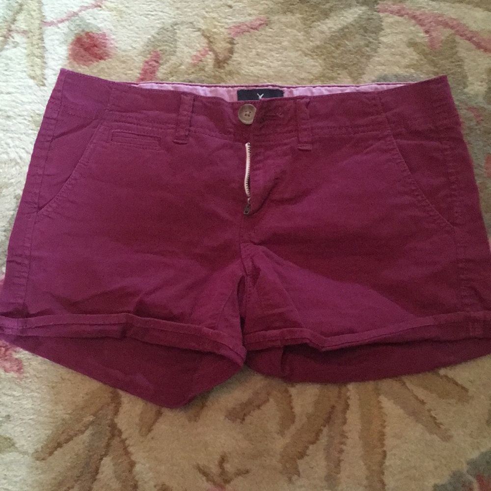 American Eagle burgundy shorts, lightly worn